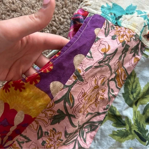 Bohemian Patchwork Wide-Leg Jumpsuit - Multicolor blue sky size xl - Picture 2 of 5